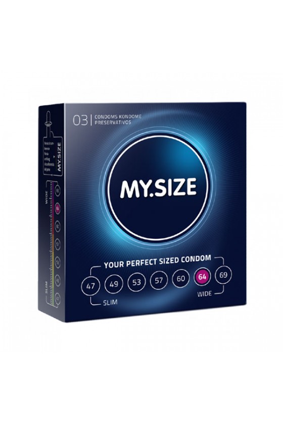 Confezione di 3 preservativi MySize 64mm