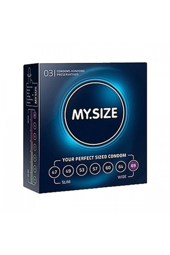 Confezione di 3 preservativi MySize 69mm