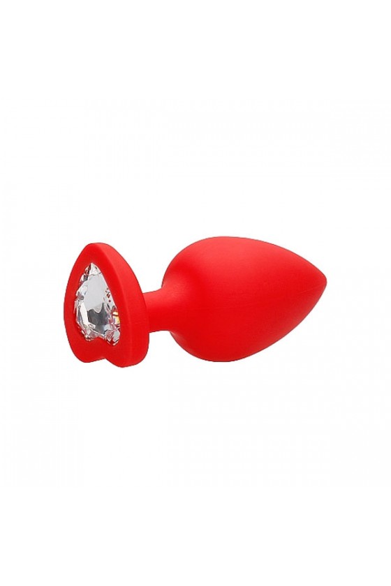 Plug anale Extra grande rosso con diamante