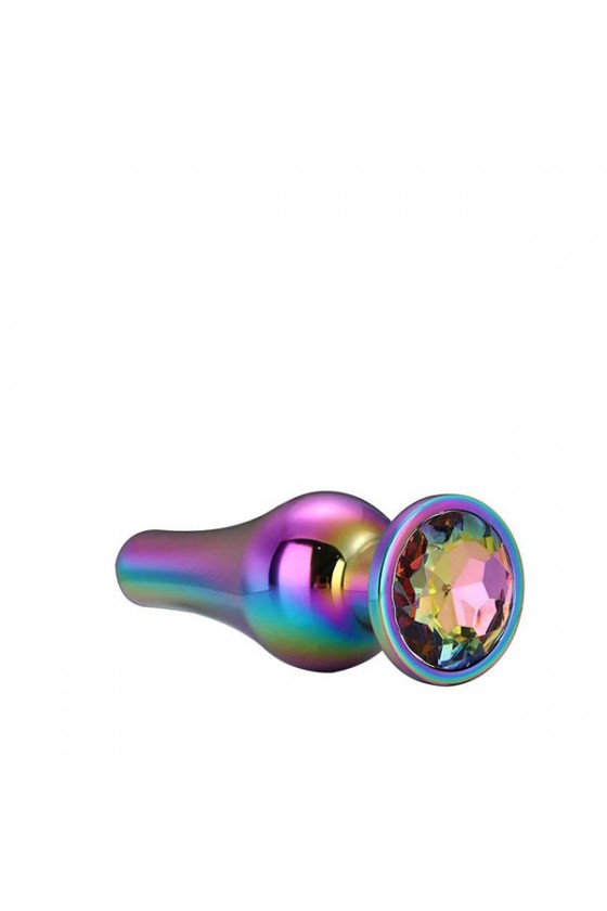 Plug anale di media grandezza multicolore con diamante modello Gleaming Love