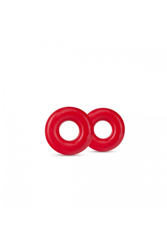 Anelli fallici neri modello Stay Hard Donut diametro di 5 cm in rosso